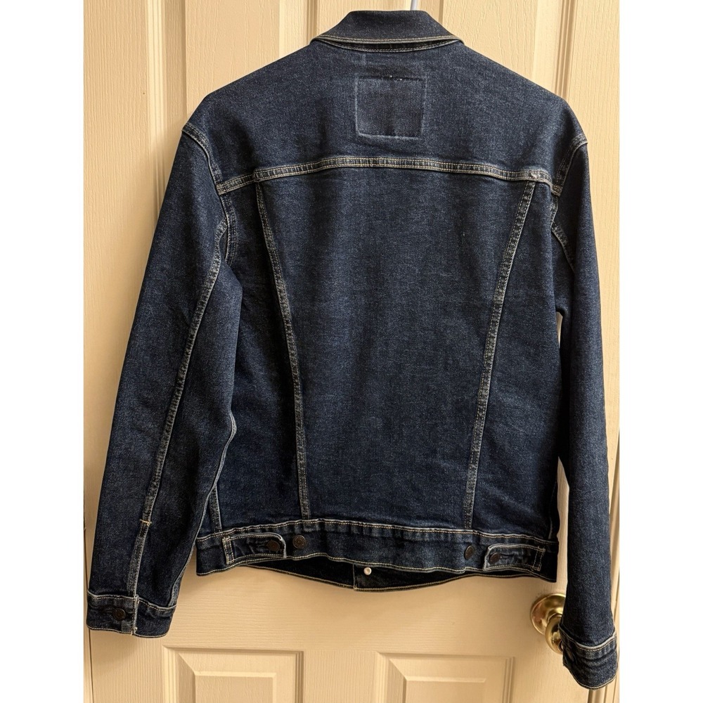 Levi's Denim Trucker Jacket Mens Medium Dark Indigo Stonewash EUC - Picture 6 of 9